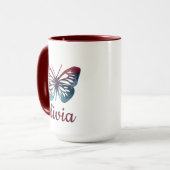 Mug Boug de café à papillon bleu personnalisé (Devant gauche)