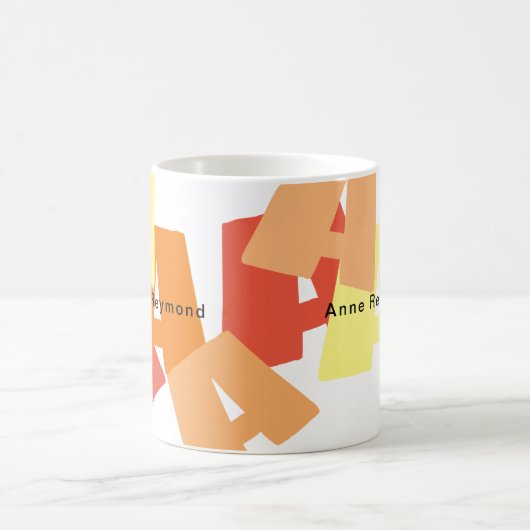 Mug Boug de café avec gros initiales en couleur (Centre)