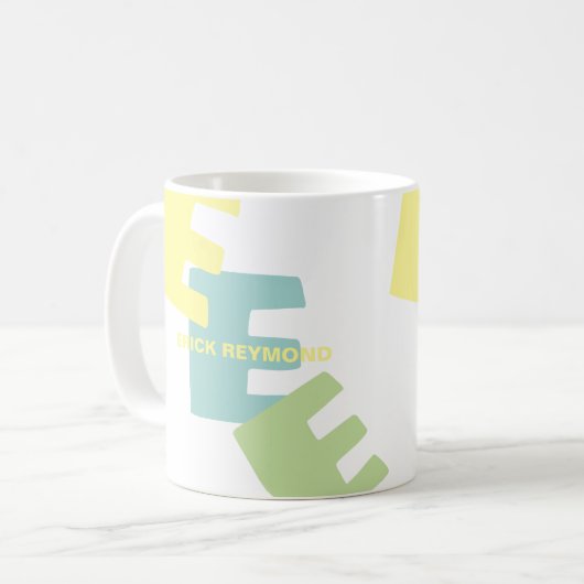 Mug Boug de café avec nom et initiales surdimensionnée (Devant gauche)