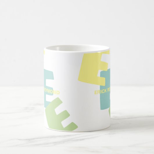 Mug Boug de café avec nom et initiales surdimensionnée (Centre)