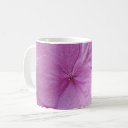 Mug Boug de café blanc rose Hydrangea (Devant gauche)