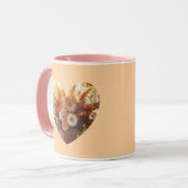 Mug Boug de café coeur en fleurs (Fleurs douces) (Devant gauche)