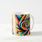 Mug Boug de café - Conception géométrique spirale colo (Devant droit)