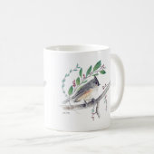 Mug Boug de café d'art de l'Oiseau de souris touffu (Devant droit)