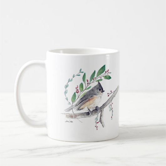Mug Boug de café d'art de l'Oiseau de souris touffu (Gauche)