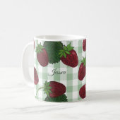 Mug Boug de café de la vigne de fraise personnalisée (Devant gauche)
