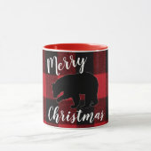 Mug Boug de café de Noël Ours Noir Plaid (Centre)
