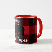 Mug Boug de café de Noël Ours Noir Plaid (Devant droit)