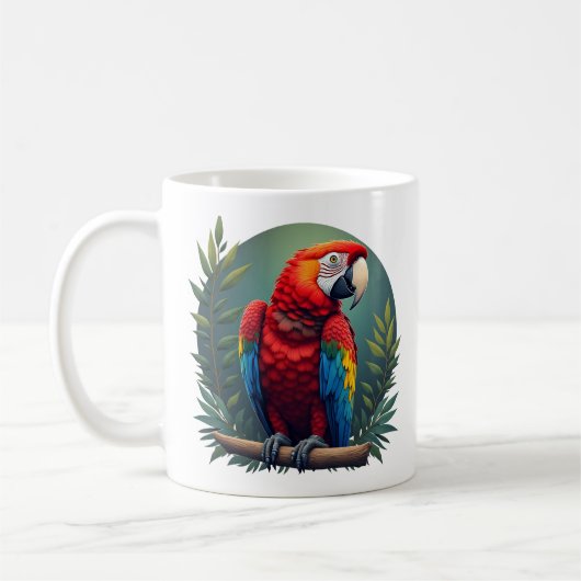 Mug Boug de café de perroquet macaw - Oiseau tropical  (Gauche)