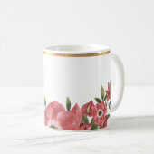 Mug Boug de café floral moulé en or (Devant droit)