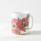 Mug Boug de café floral moulé en or (Devant droit)
