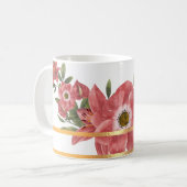 Mug Boug de café floral moulé en or (Devant gauche)