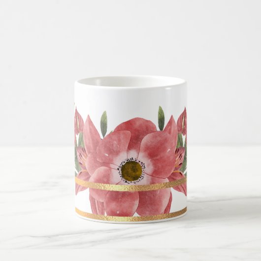 Mug Boug de café floral moulé en or (Centre)