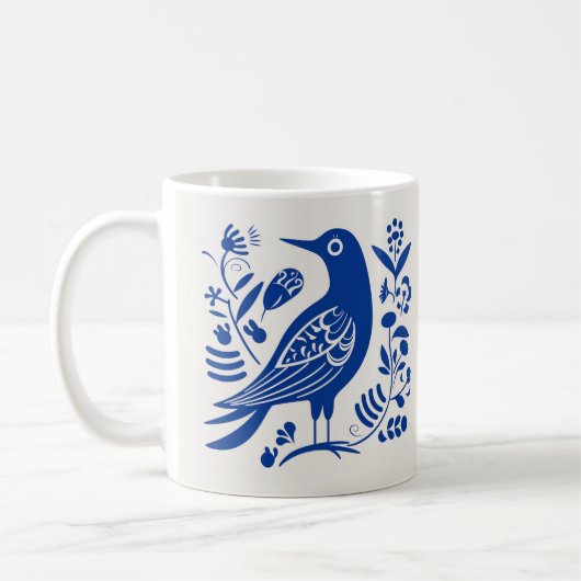 Mug Boug de café fold'oiseaux scandinaves (Gauche)