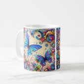Mug Boug de café - Papillons Whimsical Design (Devant gauche)