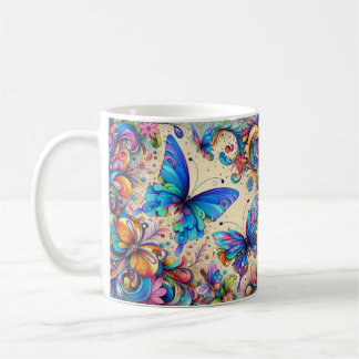 Mug Boug de café - Papillons Whimsical Design
