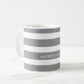 Mug Boug de café personnalisé rayé (Devant gauche)