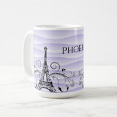 Mug Boug de café pourpre Tour Eiffel (Devant gauche)