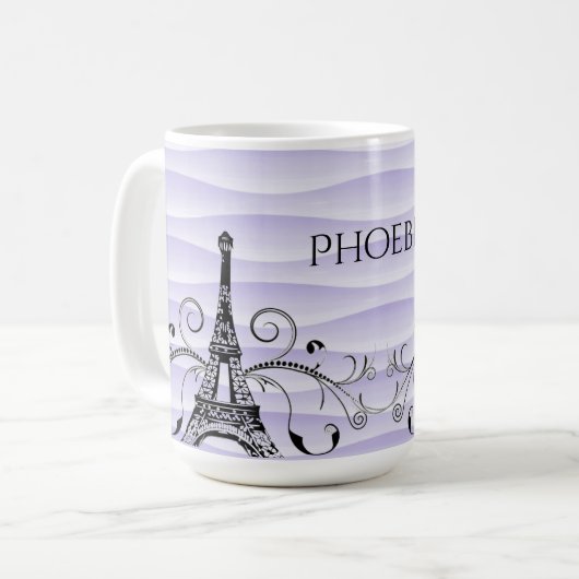 Mug Boug de café pourpre Tour Eiffel (Devant gauche)