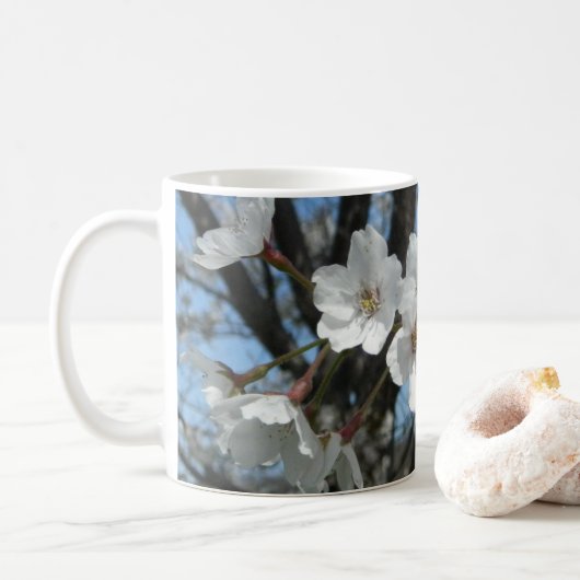 Mug Boug de café printemps en fleurs de cerise (Avec donut)