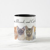 Mug Boug de café stressé, béni et obsédée par le chat (Centre)