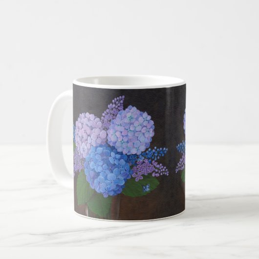 Mug Boug de café - Vase d'Hydrangeas (Devant gauche)