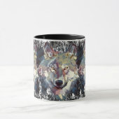 Mug Boug de café Wolf - Polygone de loup rétro (Centre)