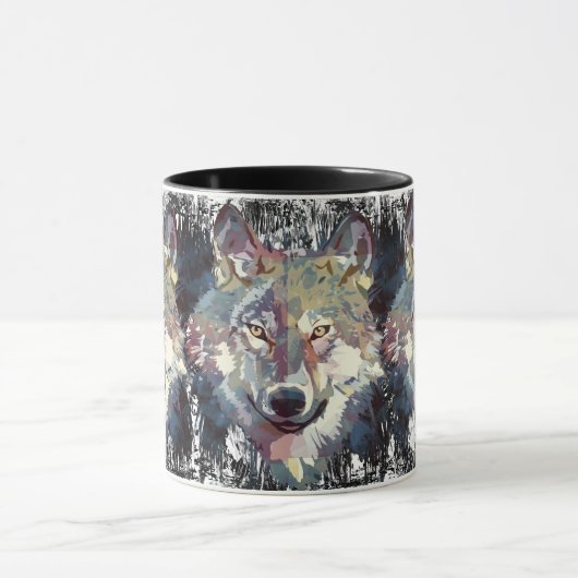 Mug Boug de café Wolf - Polygone de loup rétro (Centre)