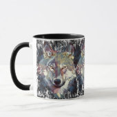 Mug Boug de café Wolf - Polygone de loup rétro (Gauche)