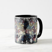 Mug Boug de café Wolf - Polygone de loup rétro (Devant droit)