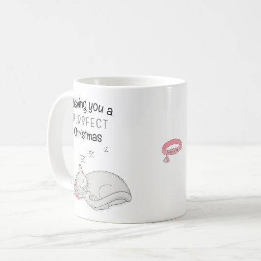 Mug Boug de chat couché de Noël (Devant gauche)