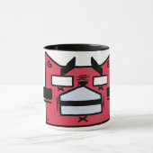 Mug Boug de chat géométrique rouge gras - Style de des (Centre)