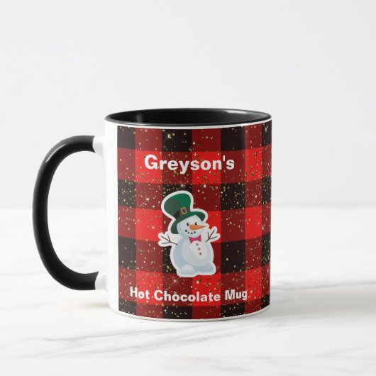 Mug Boug de chocolat chaud Snowman pour enfant personn (Gauche)