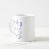 Mug Boug de coquillages marins - Ligne bleue Coupe d'o (Devant gauche)