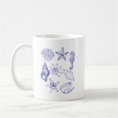 Mug Boug de coquillages marins - Ligne bleue Coupe d'o (Gauche)