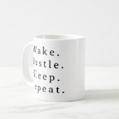 Mug Boug de devis pour entrepreneur - Wake Hustle Repe (Devant gauche)