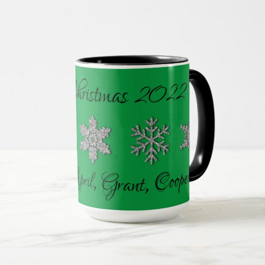 Mug Boug de flocons d'argent glacé en cristal congelé (Devant droit)