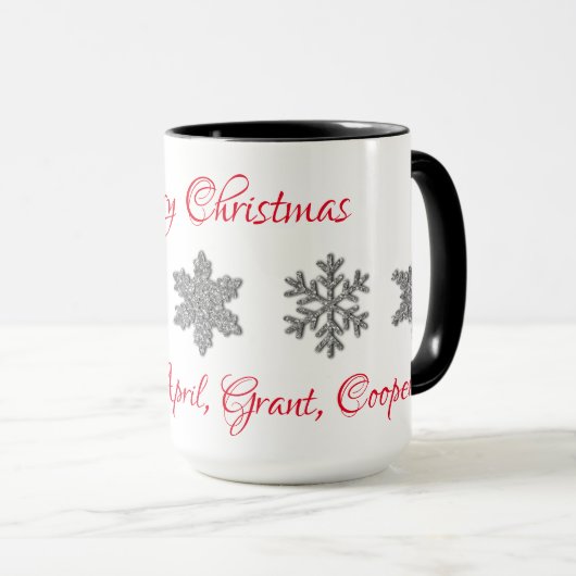 Mug Boug de flocons d'argent glacé en cristal congelé (Devant droit)