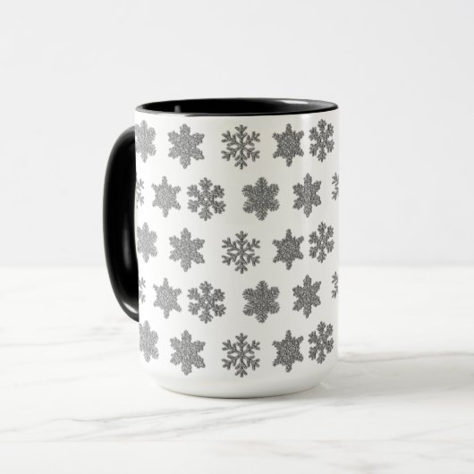 Mug Boug de flocons d'argent glacé en cristal congelé (Devant gauche)