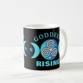Mug Boug de levage de déesse - Turquoise et bleu (Devant droit)