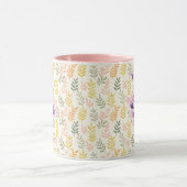 Mug Boug de monogramme floral chic Boho personnalisé - (Centre)