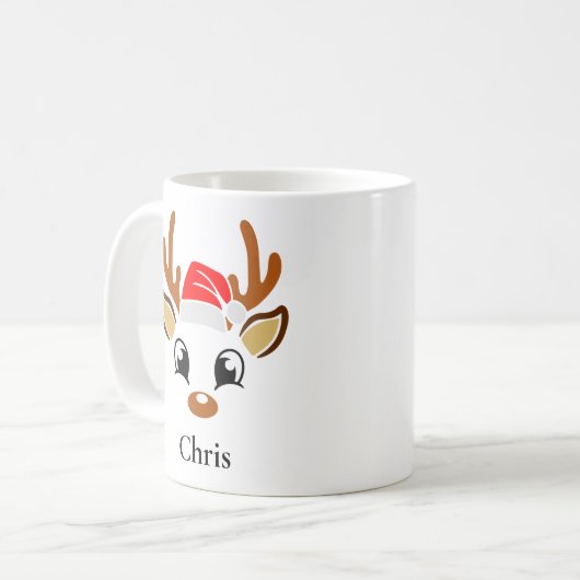Mug Boug de Noël personnalisé des rennes de Noël du Pè (Devant gauche)