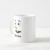 Mug Boug de nom de Noël personnalisé, visage de bonhom (Devant gauche)