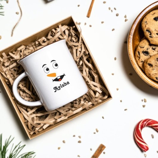 Mug Boug de nom de Noël personnalisé, visage de bonhom