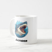 Mug Boug de requin personnalisé - Conception audacieus (Devant gauche)