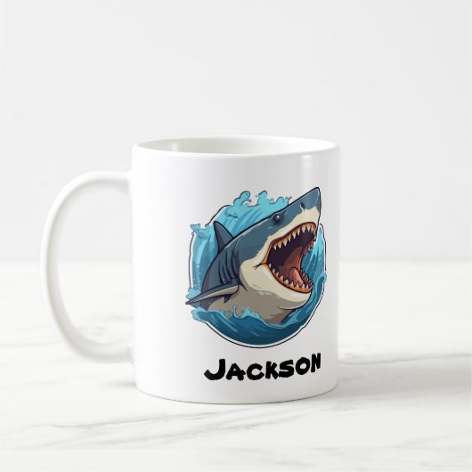 Mug Boug de requin personnalisé - Conception audacieus (Gauche)