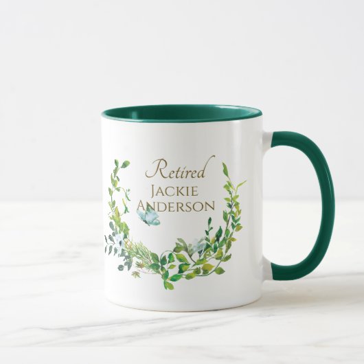 Mug Boug de retraite personnalisée Or botanique (Droite)