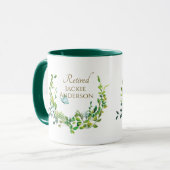 Mug Boug de retraite personnalisée Or botanique (Devant gauche)