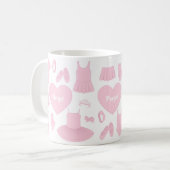 Mug Boug de vêtements de ballet - Arrière - plan blanc (Devant gauche)