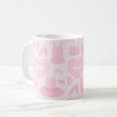 Mug Boug de vêtements de ballet - Arrière - plan rose (Devant gauche)